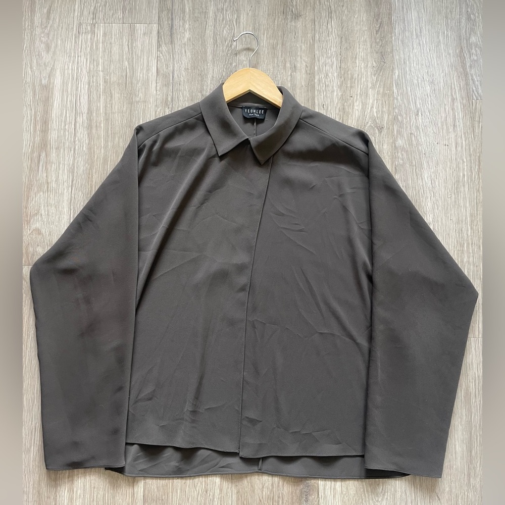 Yeohlee Architectural Minimalist Blouse | Hidden Placket | Designer Couture